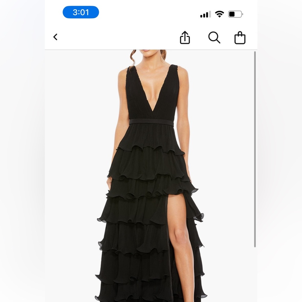 Mac Duggal Ruffle Tiered A-Line Gown